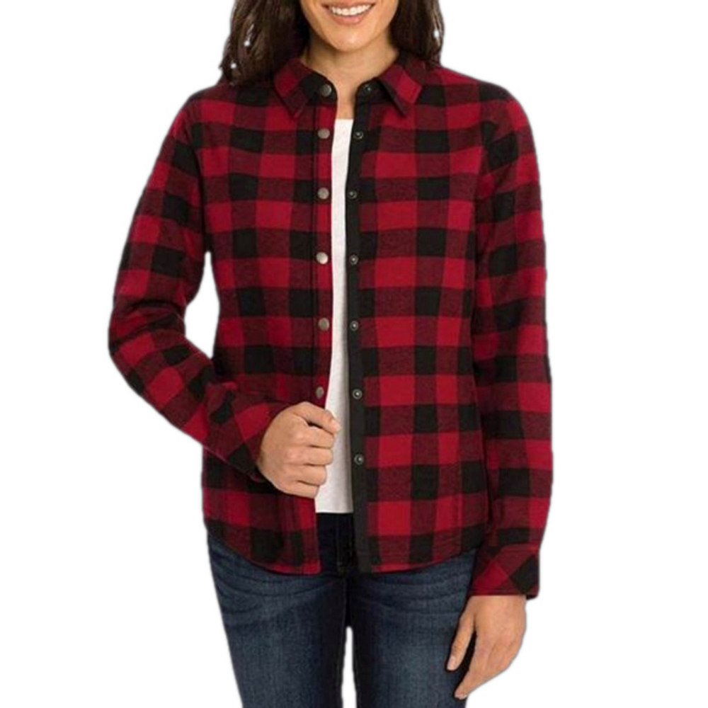 Orvis Hunters Pinnacle Fleece Lined Flannel Shacket Red & Black Buffalo Plaid, L